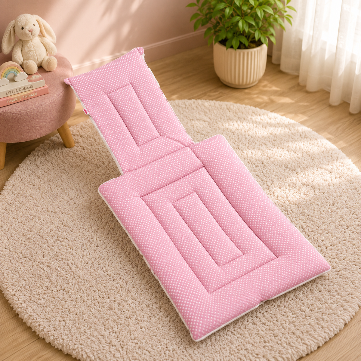 Pink Cotton Baby Sleeping Bag with Hood and Zip