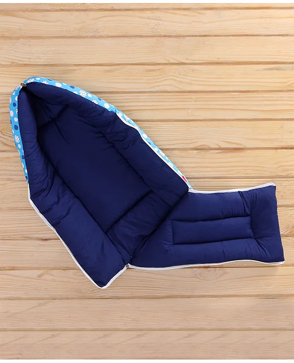 Blue and Navy Baby Sleeping Bag with Hood and Zip