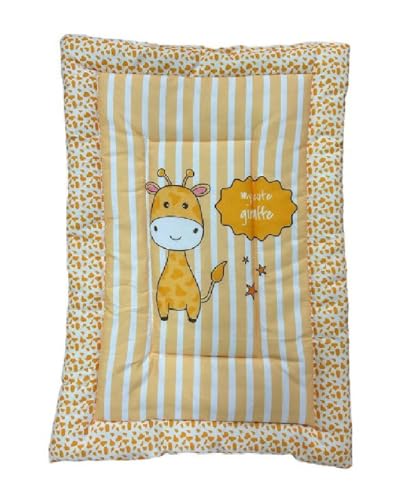 Yellow and Off-White Cotton Baby Bedding Set with Pillow and Bolsters