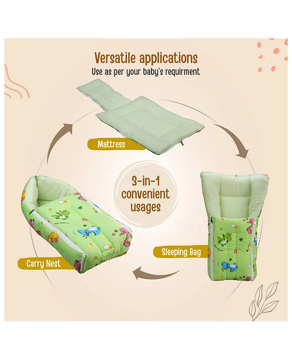 Light Green Baby Sleeping Bag with Hood  and Zip
