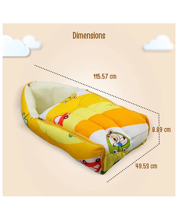 Bright Yellow and Cream Baby Sleeping Bag with Hood  and Zip