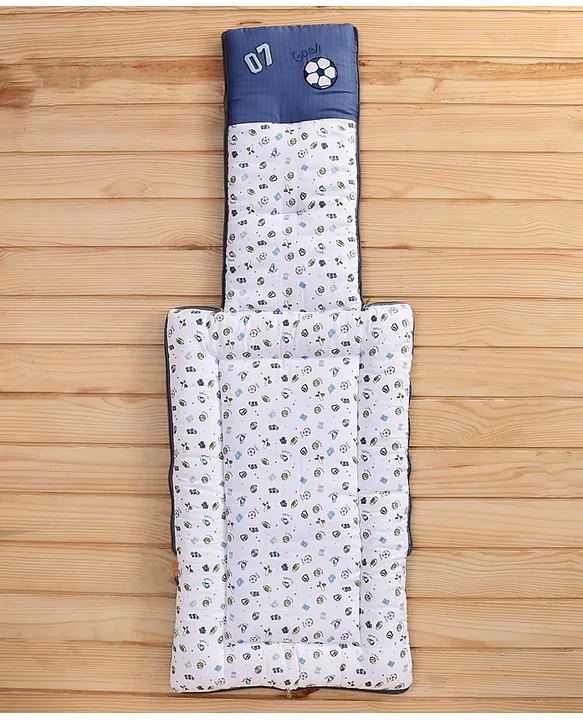 Blue and White Baby Sleeping Bag with Hood  and Zip