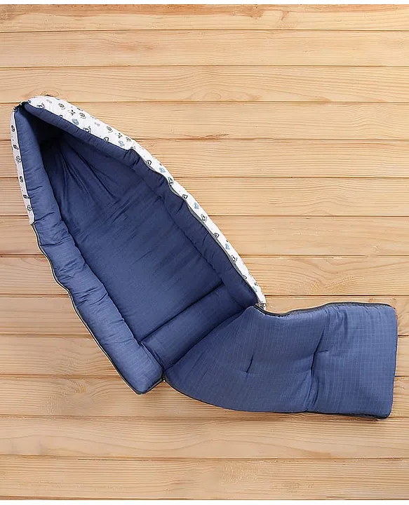 Blue and White Baby Sleeping Bag with Hood  and Zip
