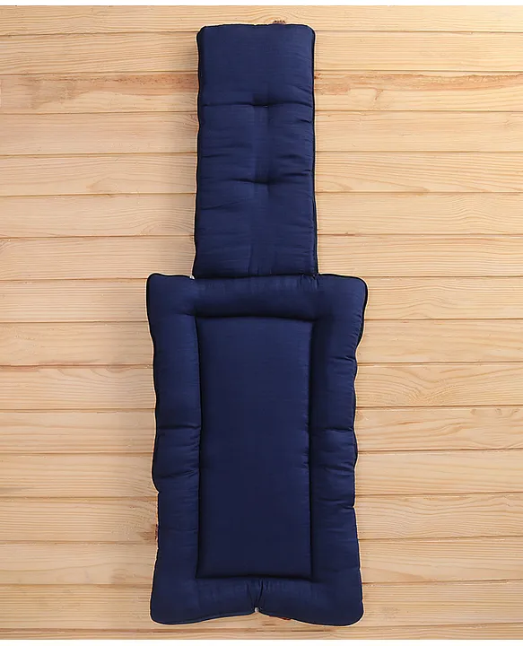 White and Navy Blue Cotton Baby Sleeping Bag with Hood and Zip