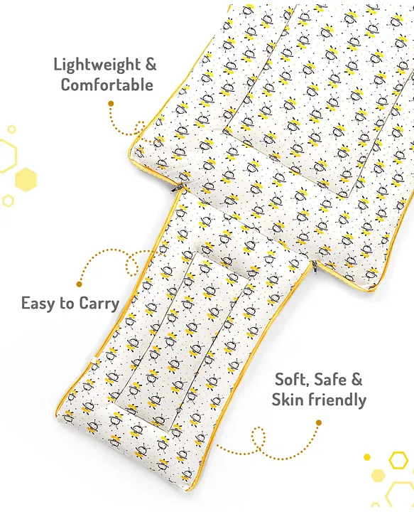 White and Yellow Baby Sleeping Bag with Hood  and Zip