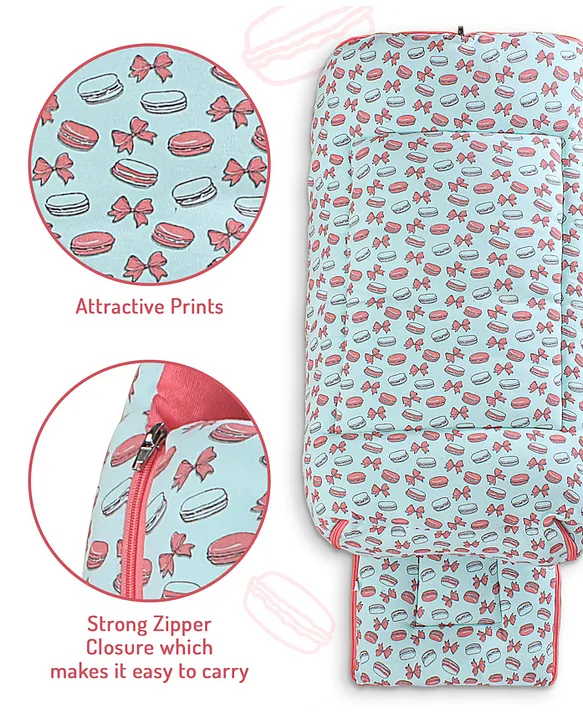 Light Blue and Coral Baby Sleeping Bag with Hood  and Zip