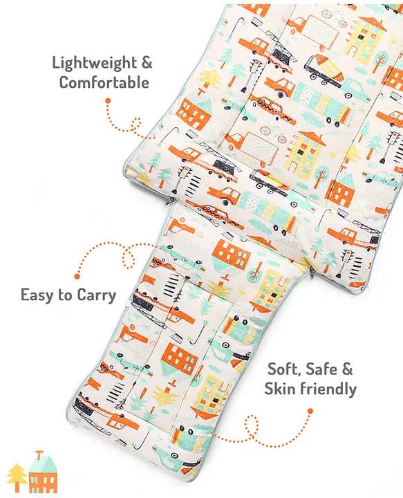 White and Mint Baby Sleeping Bag with Hood  and Zip