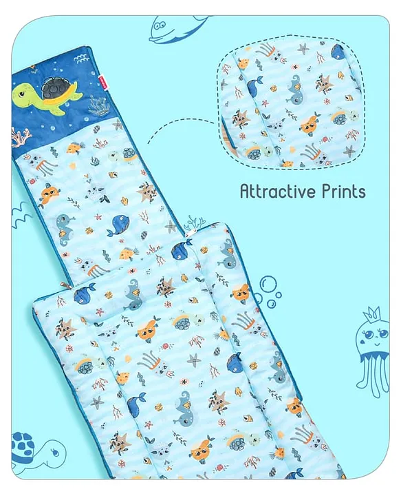 Blue and Light Blue Baby Sleeping Bag with Hood  and Zip