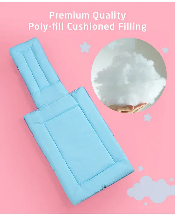 White and Teal cotton Baby Sleeping Bag with Hood  and Zip