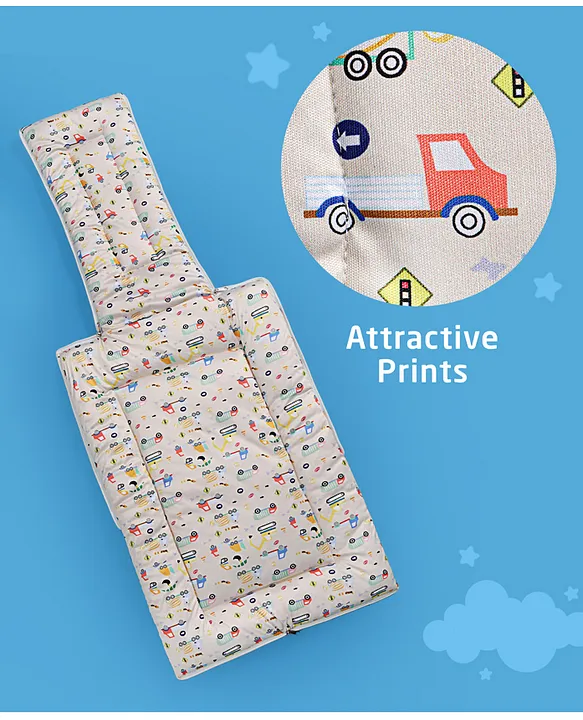 Cream and Light Green Cotton Baby Sleeping Bag with Hood  and Zip