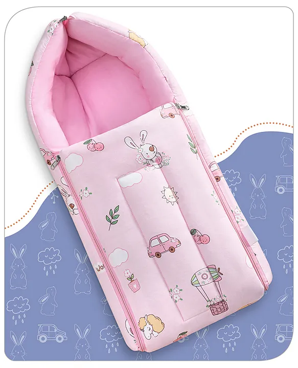 Pink Baby Sleeping Bag with Hood  and Zip
