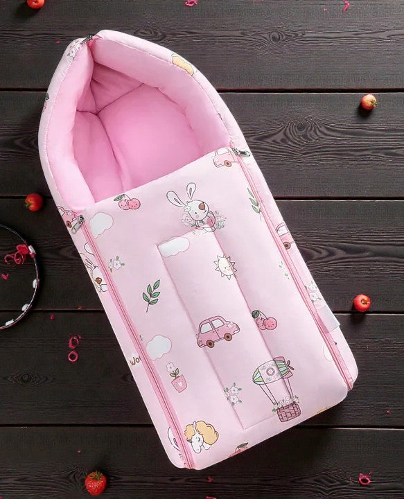 Pink Baby Sleeping Bag with Hood  and Zip