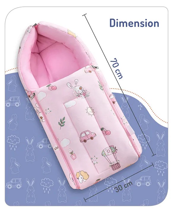 Pink Baby Sleeping Bag with Hood  and Zip