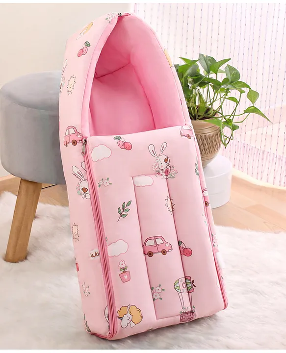 Pink Baby Sleeping Bag with Hood  and Zip