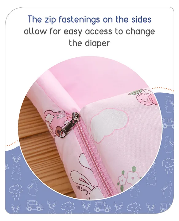 Pink Baby Sleeping Bag with Hood  and Zip