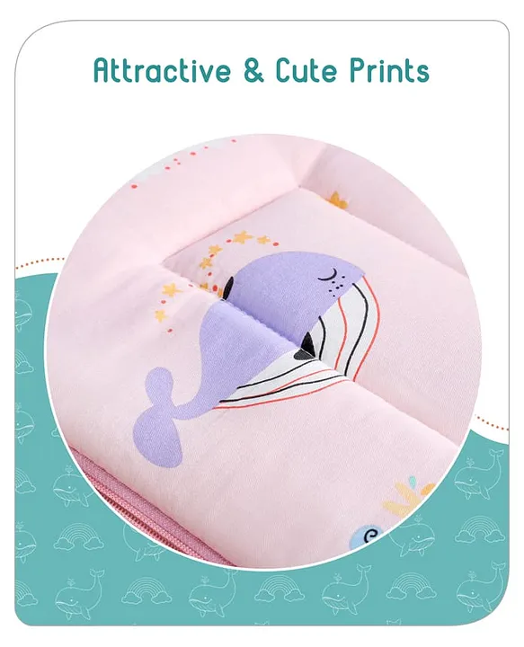 Pink Cotton Baby Sleeping Bag with Hood  and Zip