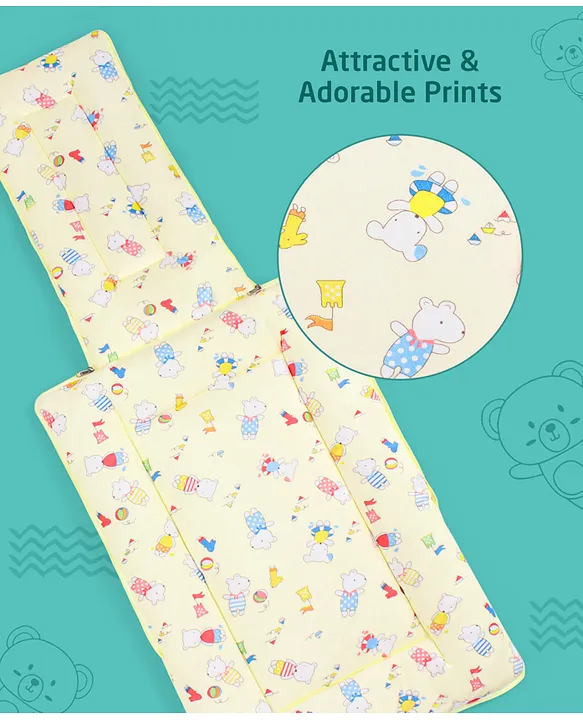 Cream and Yellow Cotton Baby Sleeping Bag with Hood  and Zip