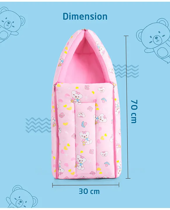 Pink Baby Sleeping Bag with Hood  and Zip