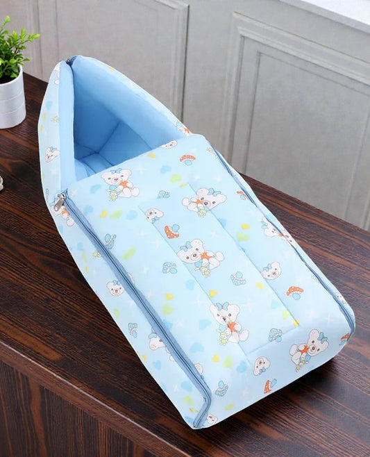 Light Blue Baby Sleeping Bag with Hood  and Zip