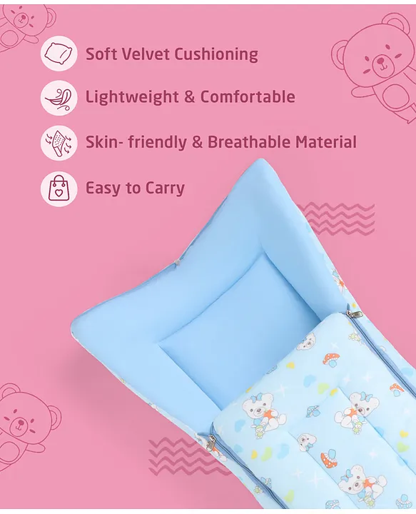 Light Blue Baby Sleeping Bag with Hood  and Zip