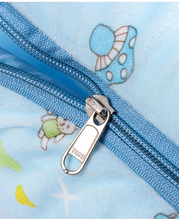 Light Blue Baby Sleeping Bag with Hood  and Zip