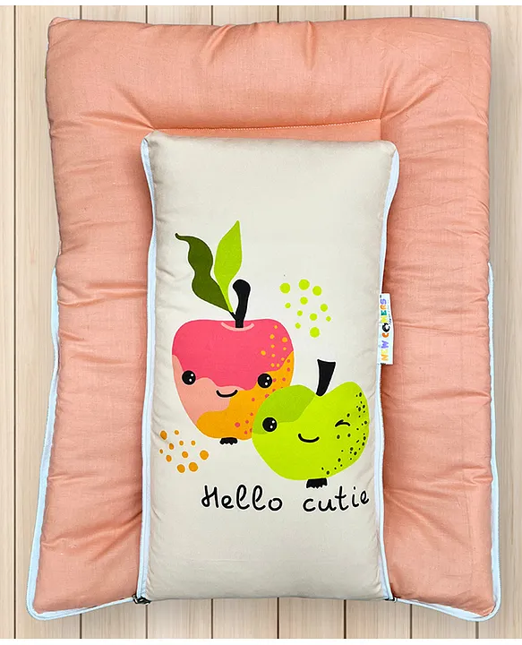 Peach and Terracotta Baby Sleeping Bag with Hood  and Zip