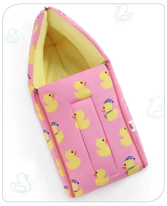 Pink and Yellow Baby Sleeping Bag with Hood  and Zip