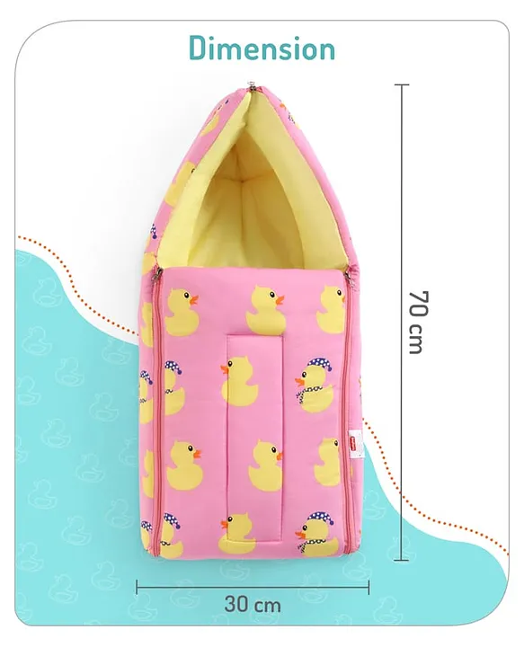 Pink and Yellow Baby Sleeping Bag with Hood  and Zip