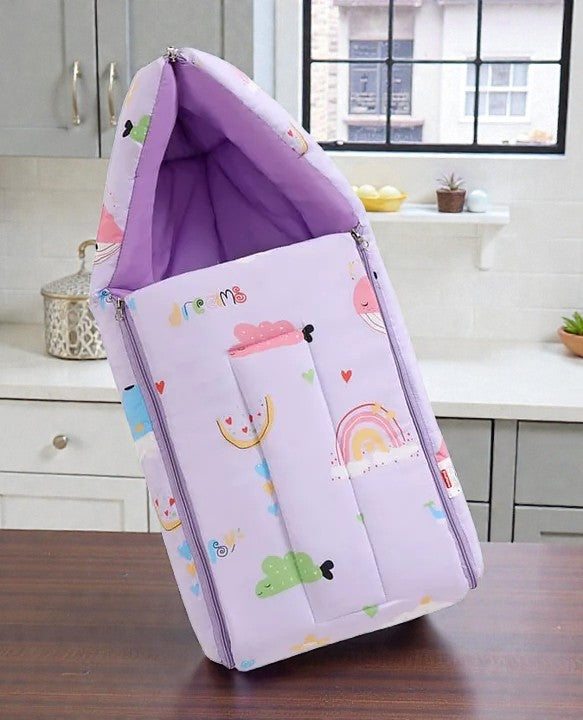 Light Purple and Violet Baby Sleeping Bag with Hood  and Zip