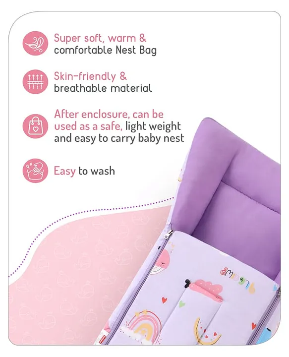 Light Purple and Violet Baby Sleeping Bag with Hood  and Zip
