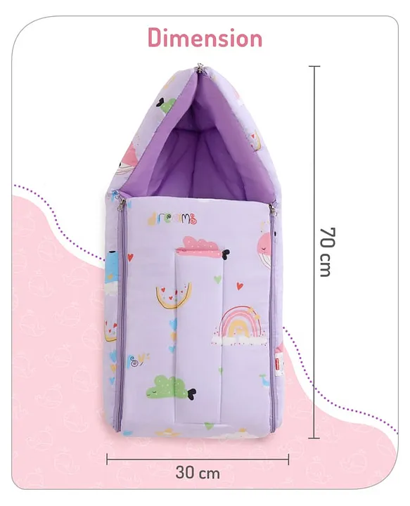 Light Purple and Violet Baby Sleeping Bag with Hood  and Zip