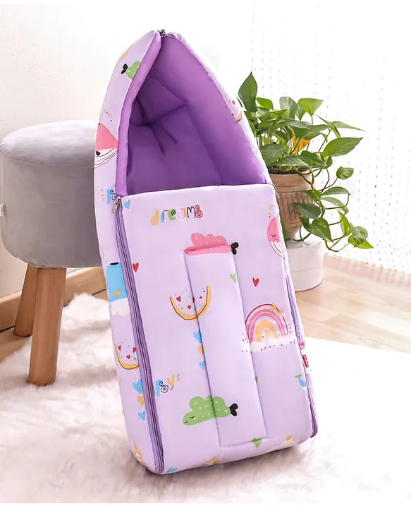 Light Purple and Violet Baby Sleeping Bag with Hood  and Zip