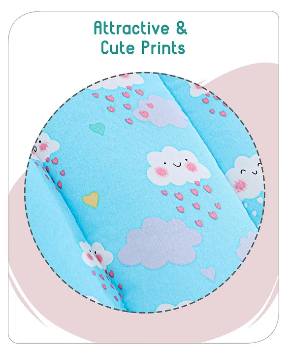 Light Blue and Yellow Baby Sleeping Bag with Hood  and Zip