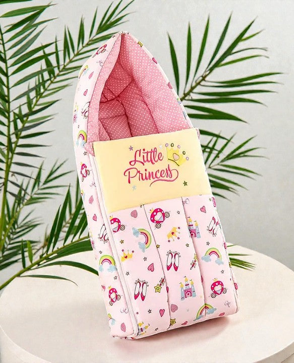 Pink and Yellow Baby Sleeping Bag with Hood  and Zip