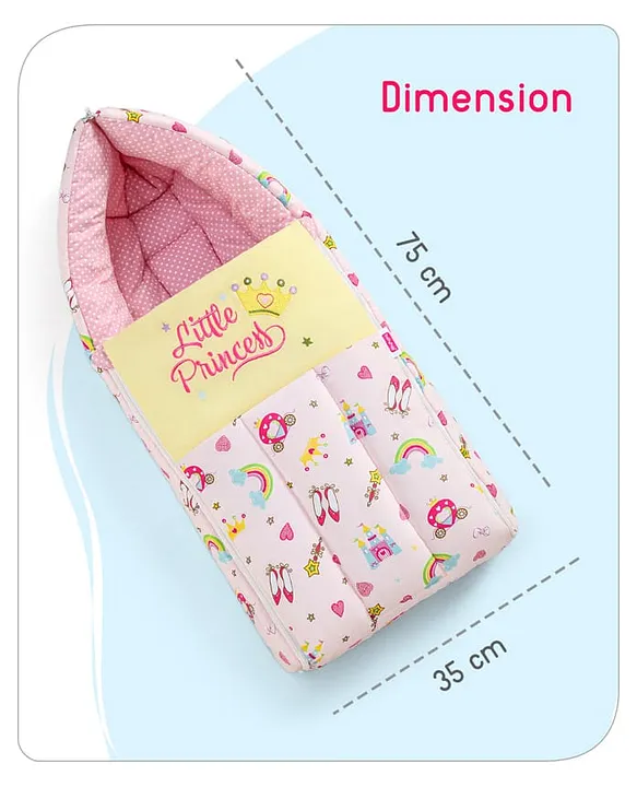 Pink and Yellow Baby Sleeping Bag with Hood  and Zip