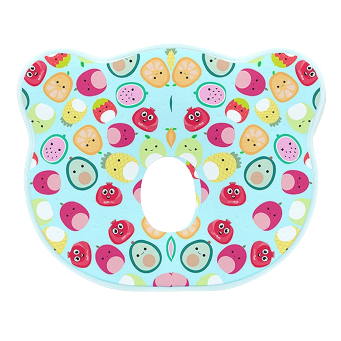 Sky Blue Happy Fruit Garden Memory Foam Cotton Baby Pillow
