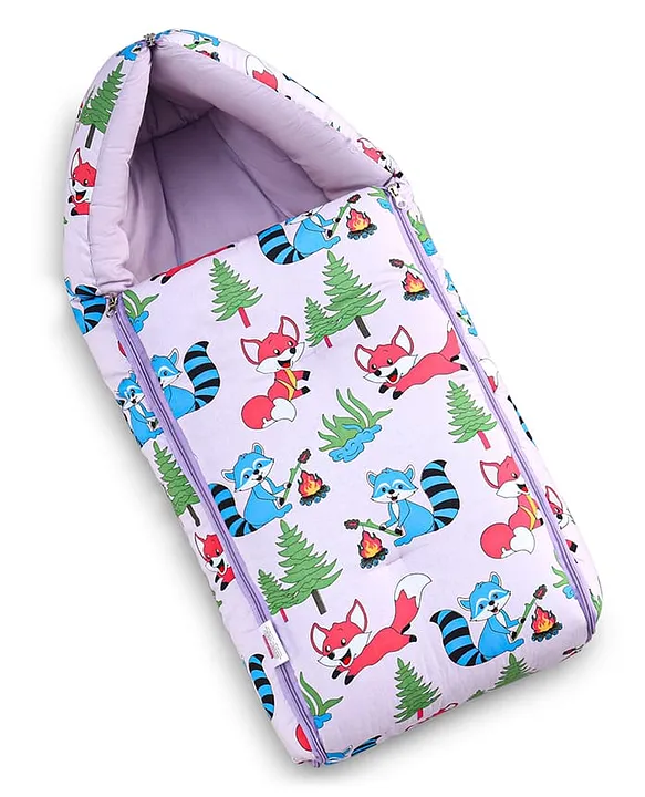 Light Purple Baby Sleeping Bag with Hood  and Zip