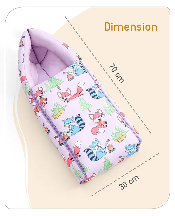 Light Purple Baby Sleeping Bag with Hood  and Zip