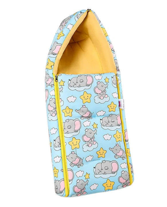 Light Blue Baby Sleeping Bag with Hood  and Zip