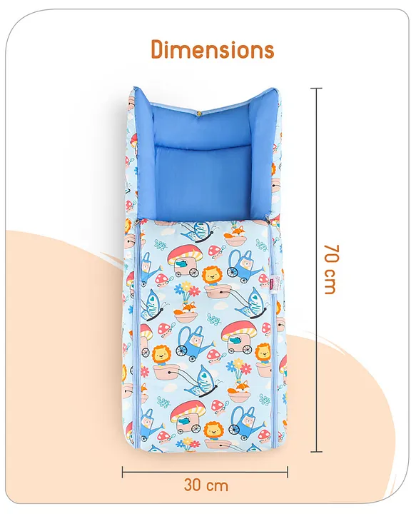 Light Blue Cotton Baby Sleeping Bag with Hood  and Zip