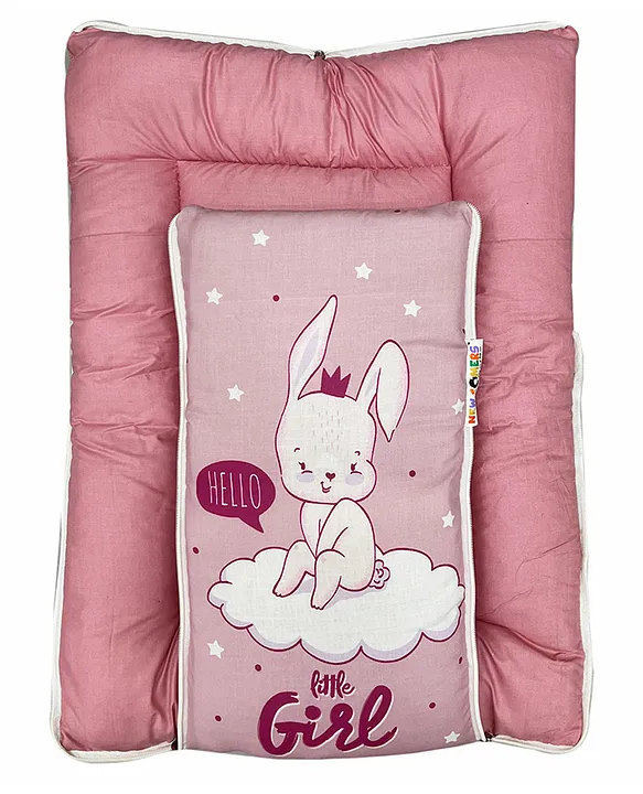 Pink and White Baby Sleeping Bag with Hood  and Zip