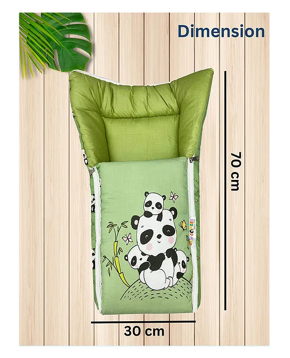 Sage Green and Olive Green Cotton Baby Sleeping Bag with Hood and Zip