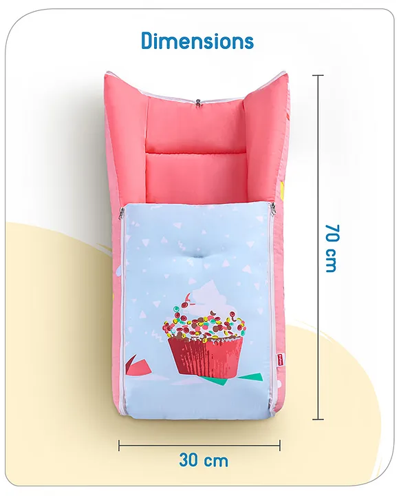 Pink and Light Blue Baby Sleeping Bag with Hood  and Zip