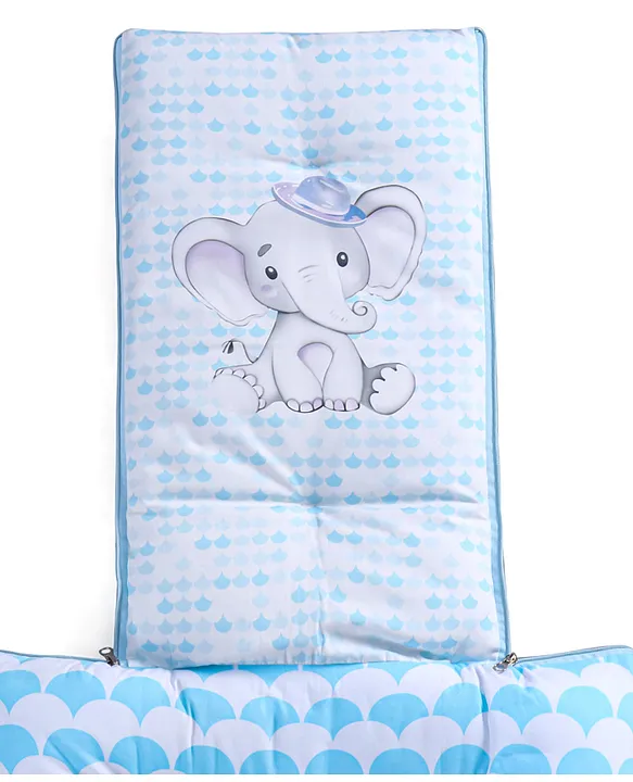 Light Blue and Teal Baby Sleeping Bag with Hood  and Zip