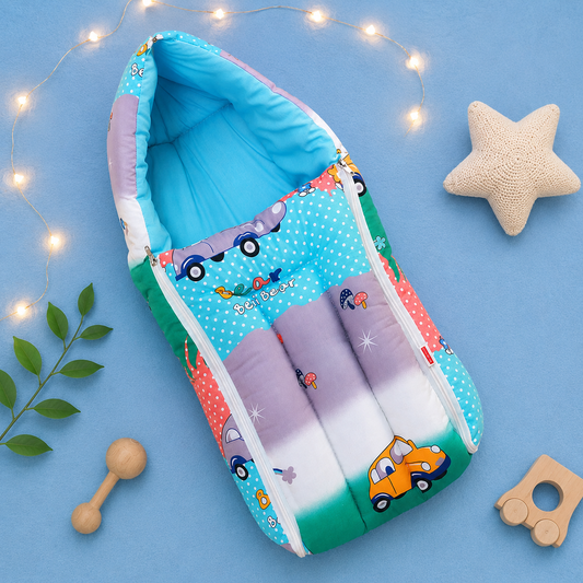 Multicolor Cotton Baby Sleeping Bag with Hood and Zip