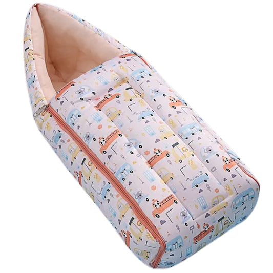 Pale Pink and Peach Baby Sleeping Bag with Hood  and Zip