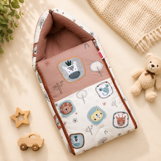 Brown Pokemon Cotton Baby Sleeping Bag with Hood and Zip