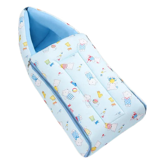 Light Blue Baby Sleeping Bag with Hood  and Zip