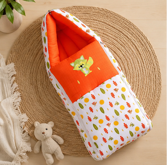 Multicolour Baby Box Sleeping Bag with Hood  and Zip