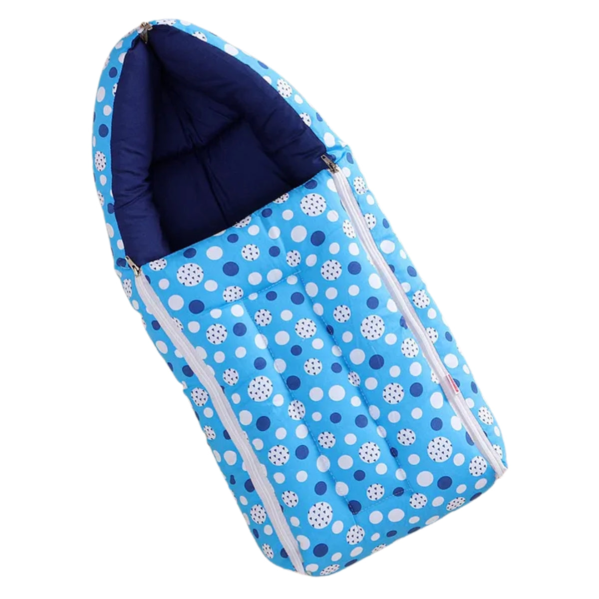 Blue and Navy Baby Sleeping Bag with Hood  and Zip